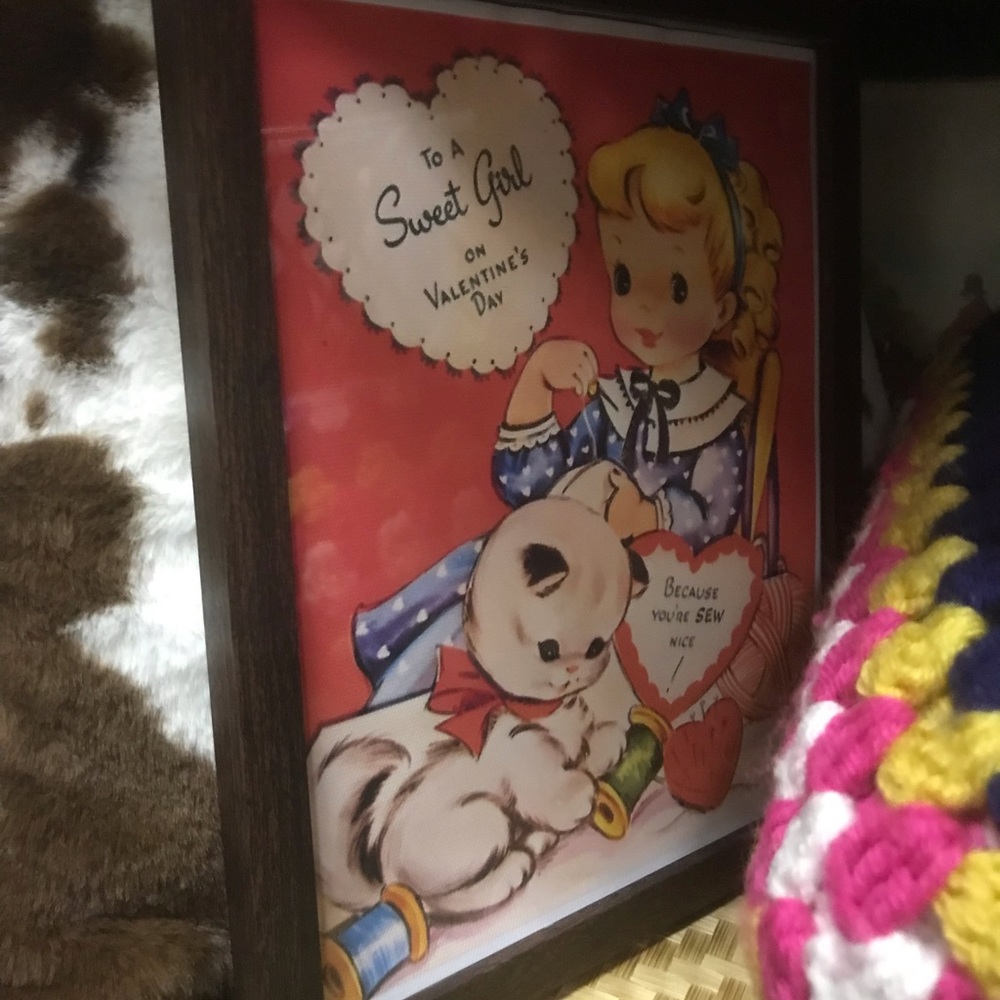Vintage framed valentines
